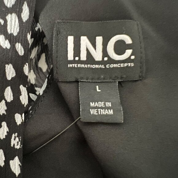 INC International Concepts Womens Cold Shoulder Rosette Blouse Black size Large - Picture 8 of 12